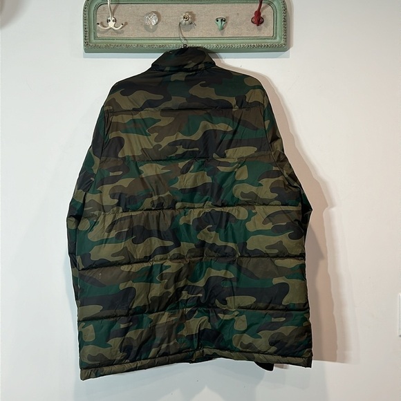 Forever 21 plus size camo green zip snap winter puffer coat jacket women’s 2X - Picture 10 of 12